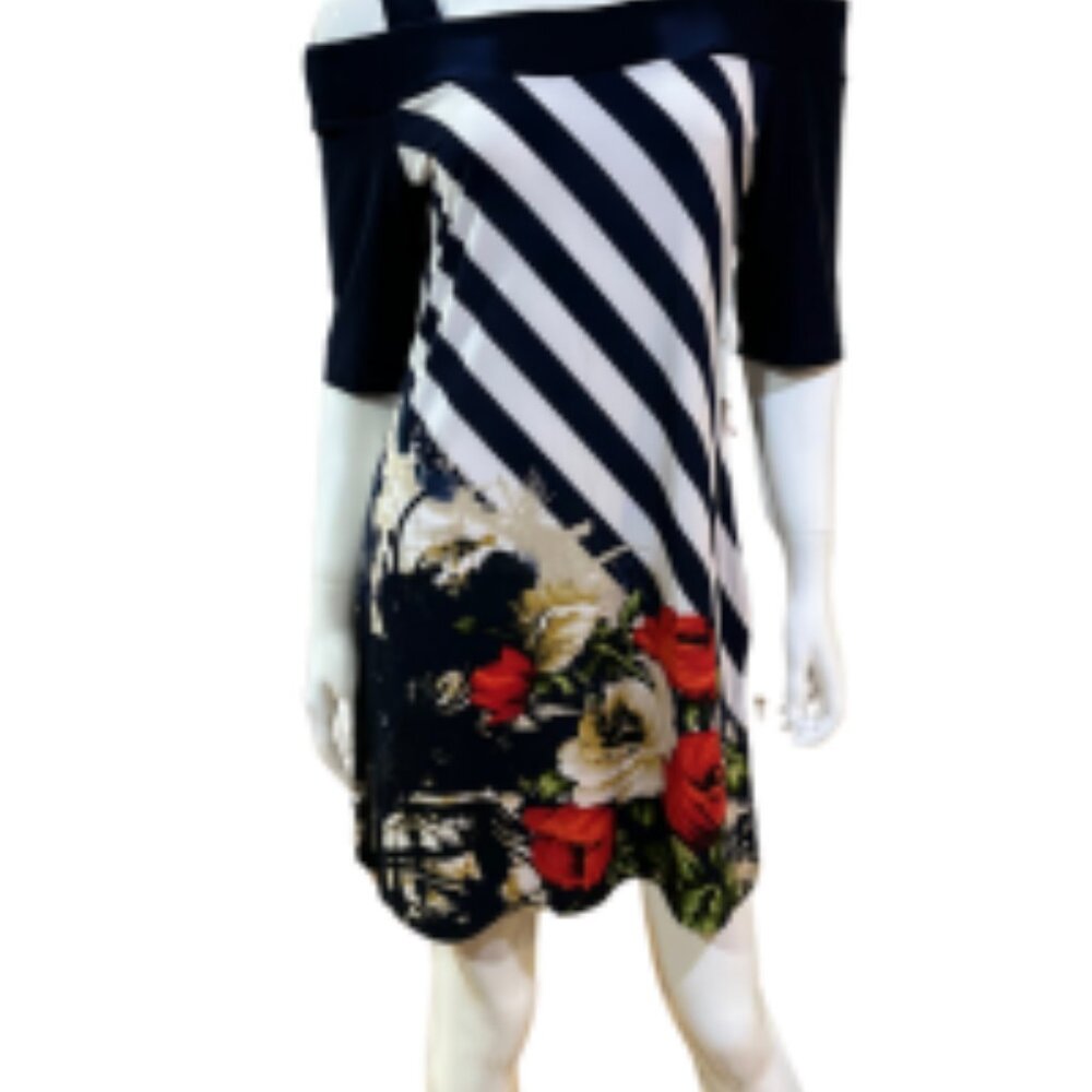 Floral Shoulderless Tunic with Side Slits